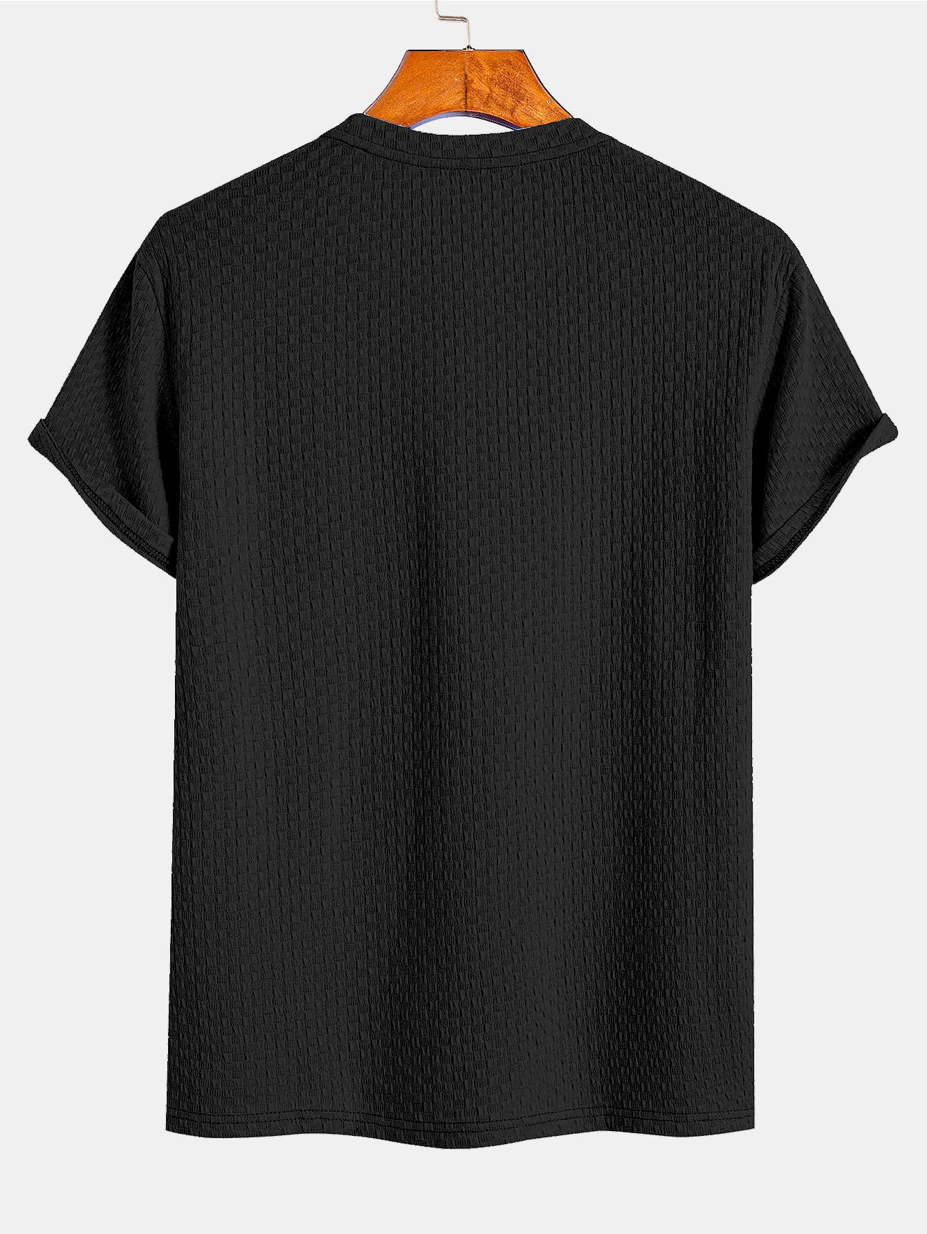 Jesus® | Checkerboard Textured Knitted T-Shirt - Image 6