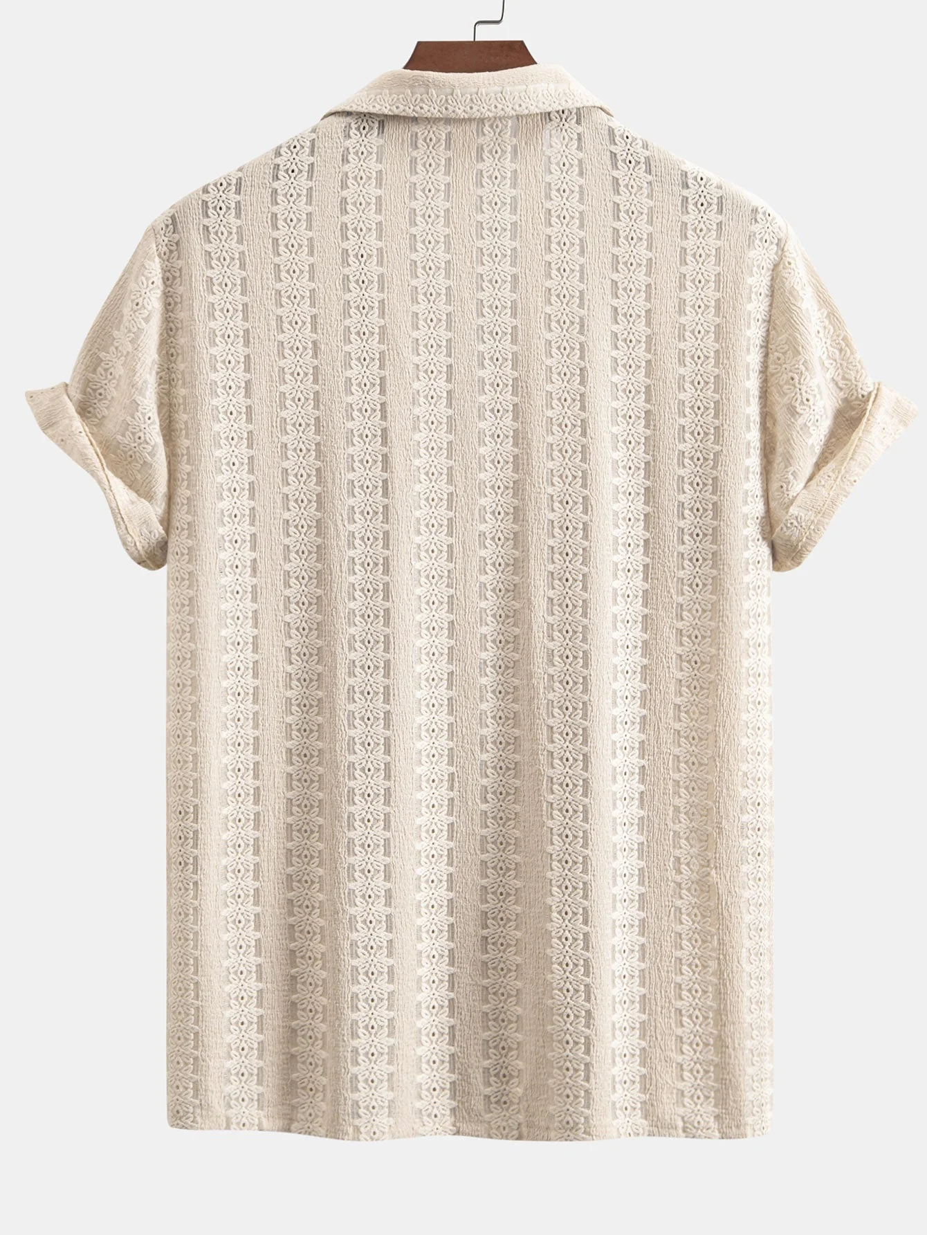 Jesús® | Floral Jacquard Textured Cuban Shirt & Straight Leg Linen Pants - Image 3