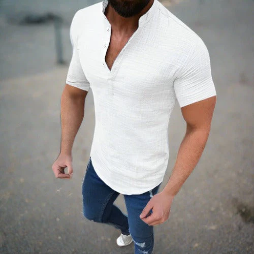Jewell® | Stylish Linen Shirt With V-Neck - Image 2