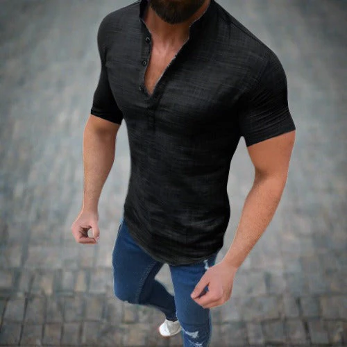 Jewell® | Stylish Linen Shirt With V-Neck - Image 3