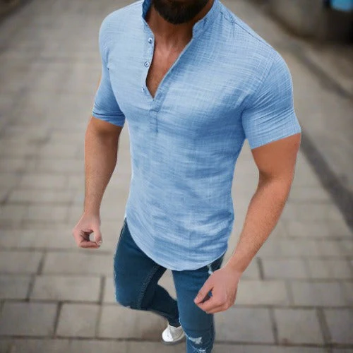 Jewell® | Stylish Linen Shirt With V-Neck - Image 4