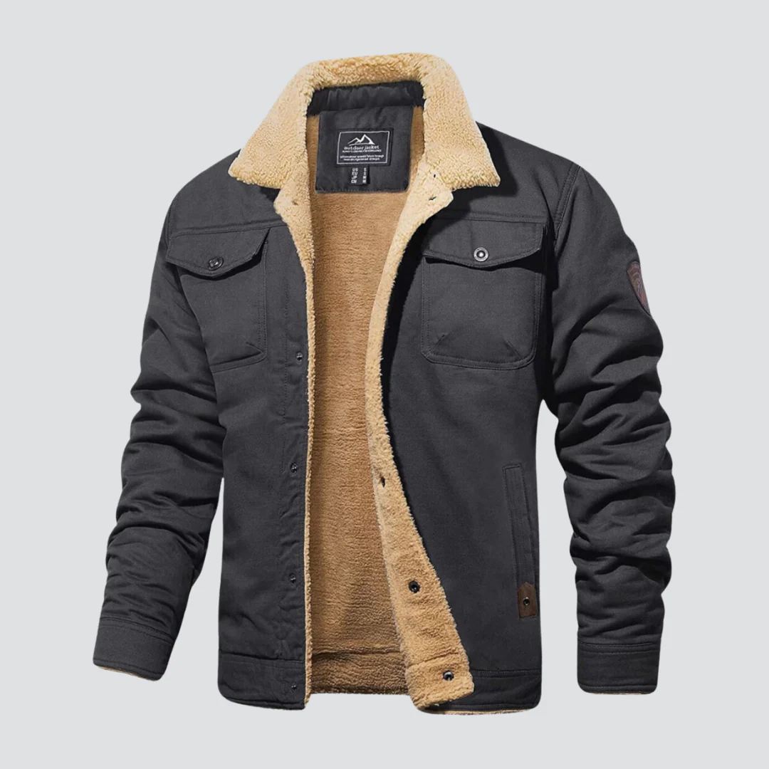 Jey | Classic utility jacket with cozy Sherpa lining for men - Image 2