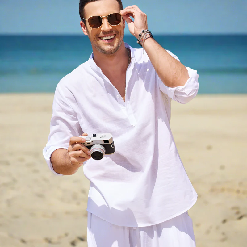 Jiles® | Casual, Soft Linen Shirt With Long Sleeves - Image 3