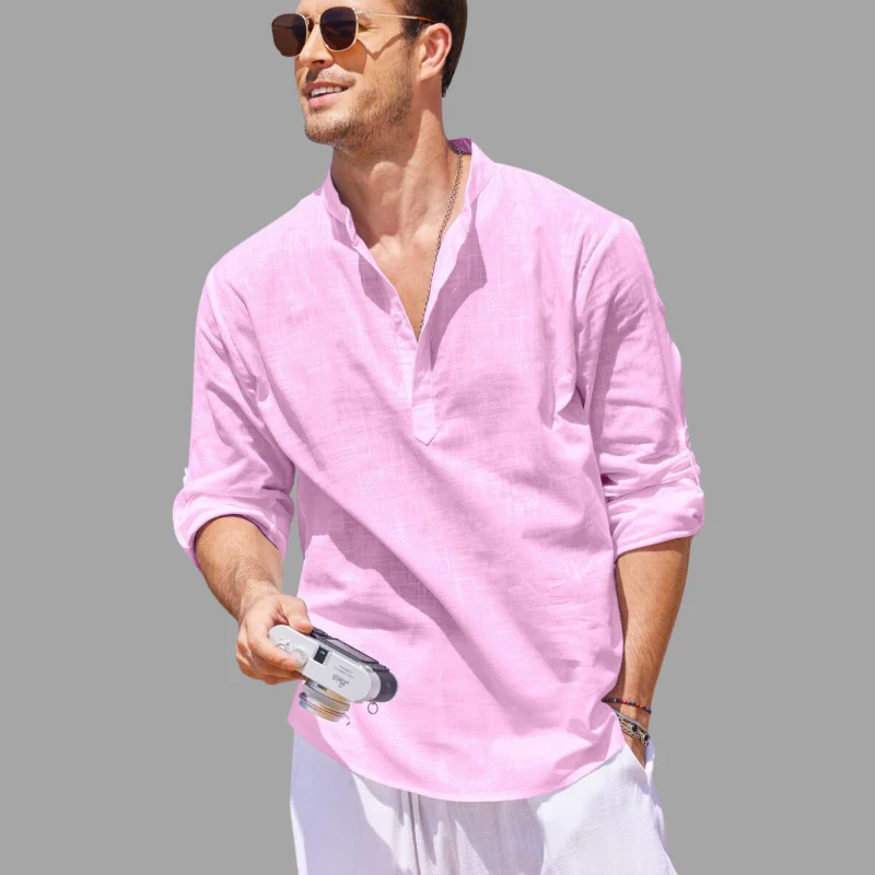 Jiles® | Casual, Soft Linen Shirt With Long Sleeves - Image 4