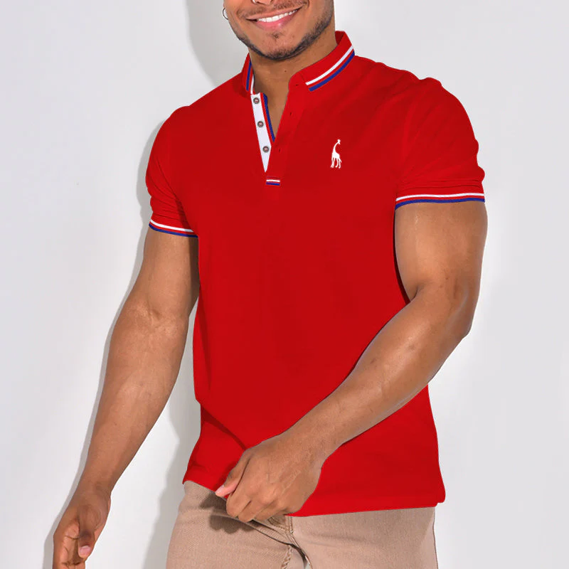 Jillis® | Stylish Polo Shirt With Emblem And Color Accents - Image 2