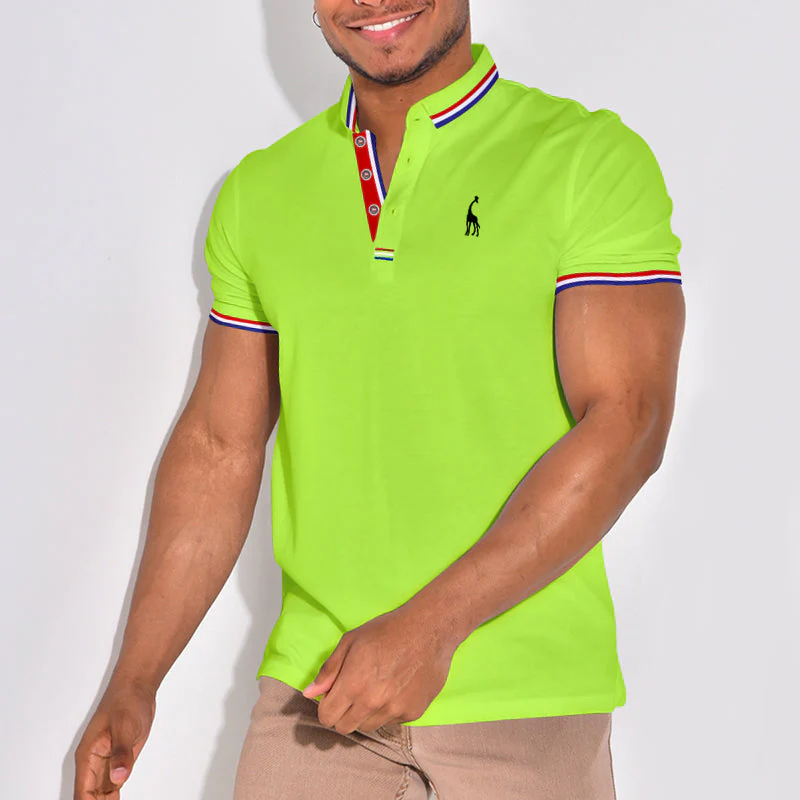 Jillis® | Stylish Polo Shirt With Emblem And Color Accents - Image 3