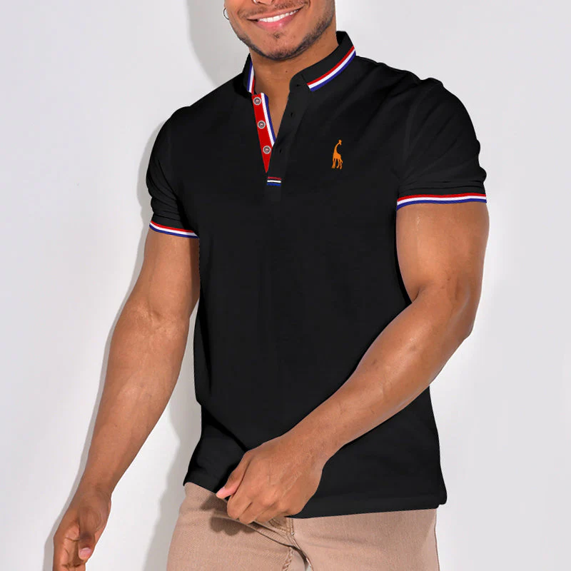 Jillis® | Stylish Polo Shirt With Emblem And Color Accents - Image 8