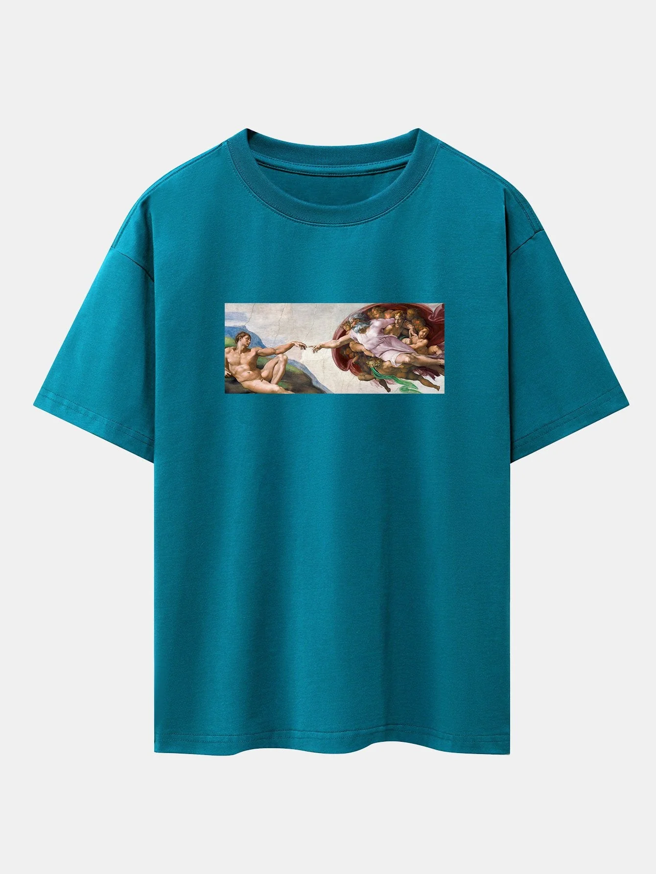 Jimmy® | The Creation Of Adam Print Drop Shoulder Oversize T-Shirt - Image 11