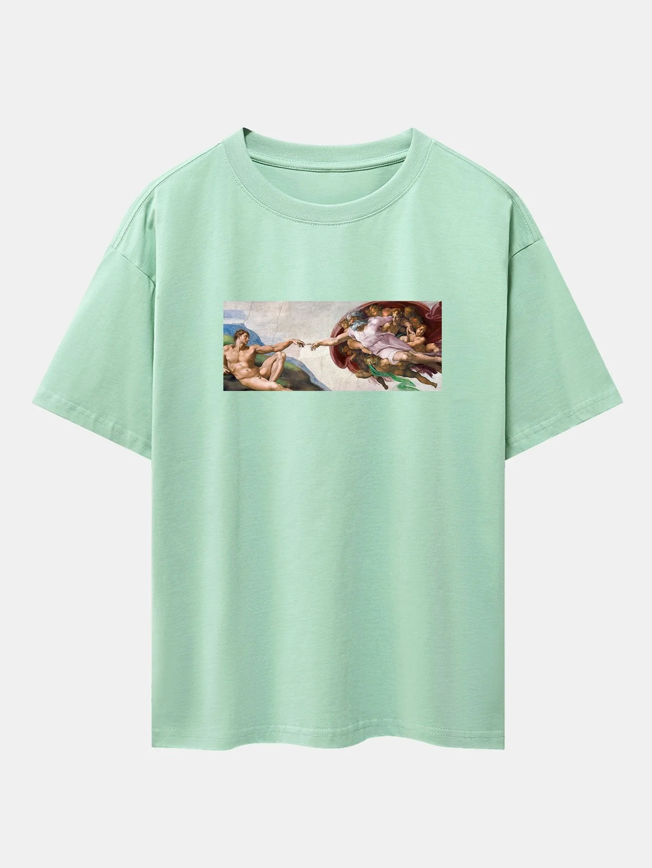 Jimmy® | The Creation Of Adam Print Drop Shoulder Oversize T-Shirt - Image 12