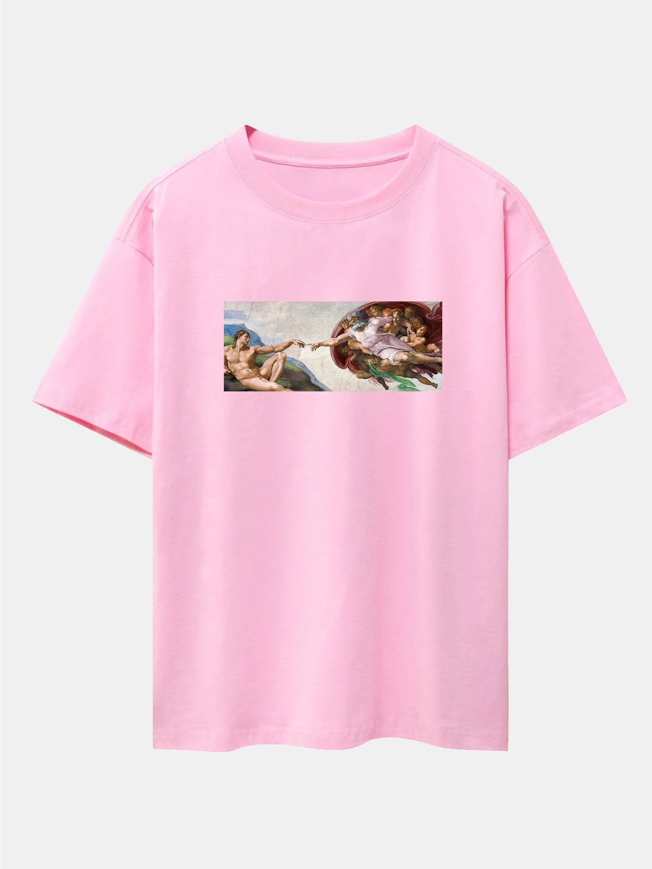 Jimmy® | The Creation Of Adam Print Drop Shoulder Oversize T-Shirt - Image 13
