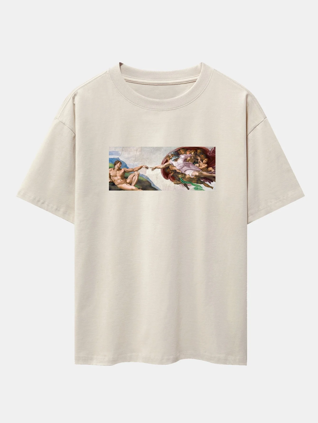 Jimmy® | The Creation Of Adam Print Drop Shoulder Oversize T-Shirt - Image 2
