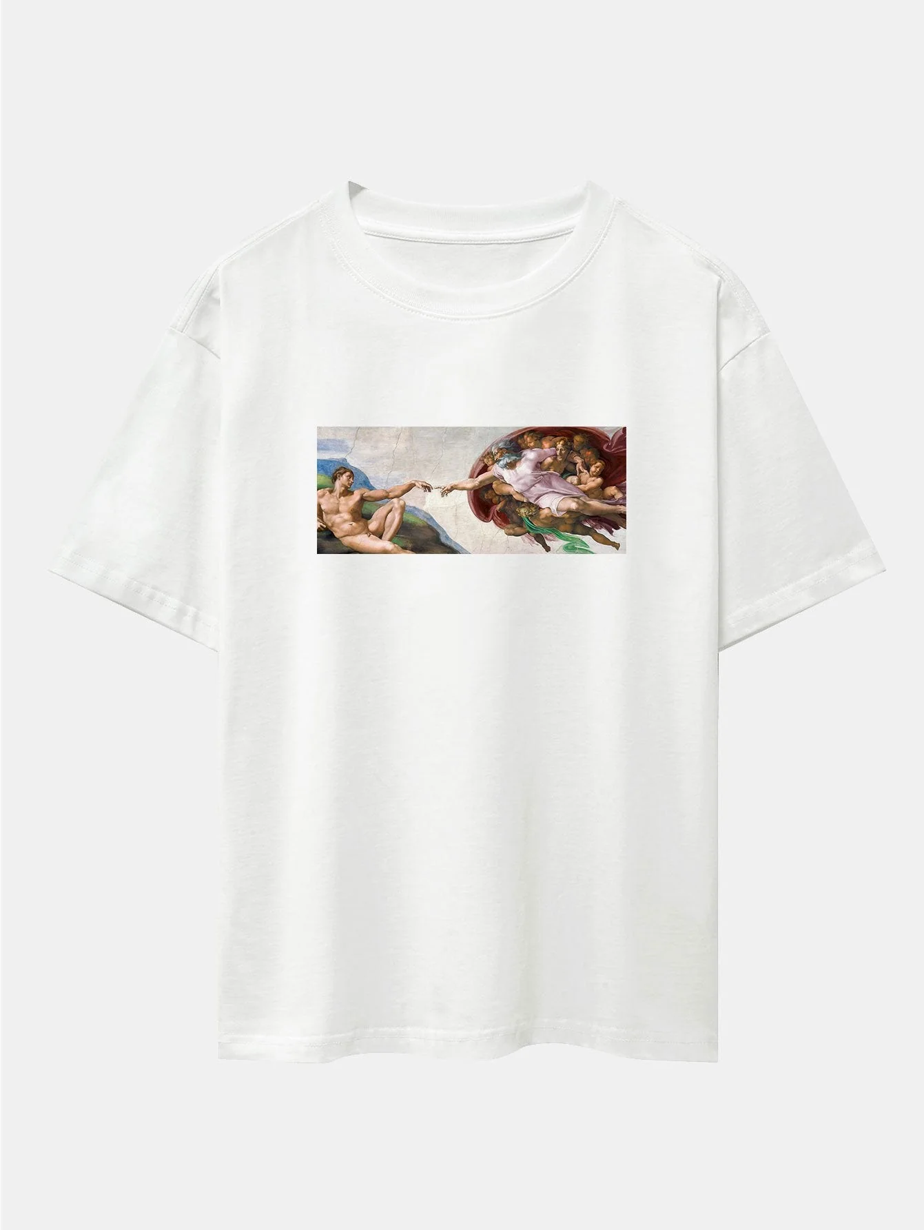 Jimmy® | The Creation Of Adam Print Drop Shoulder Oversize T-Shirt - Image 4
