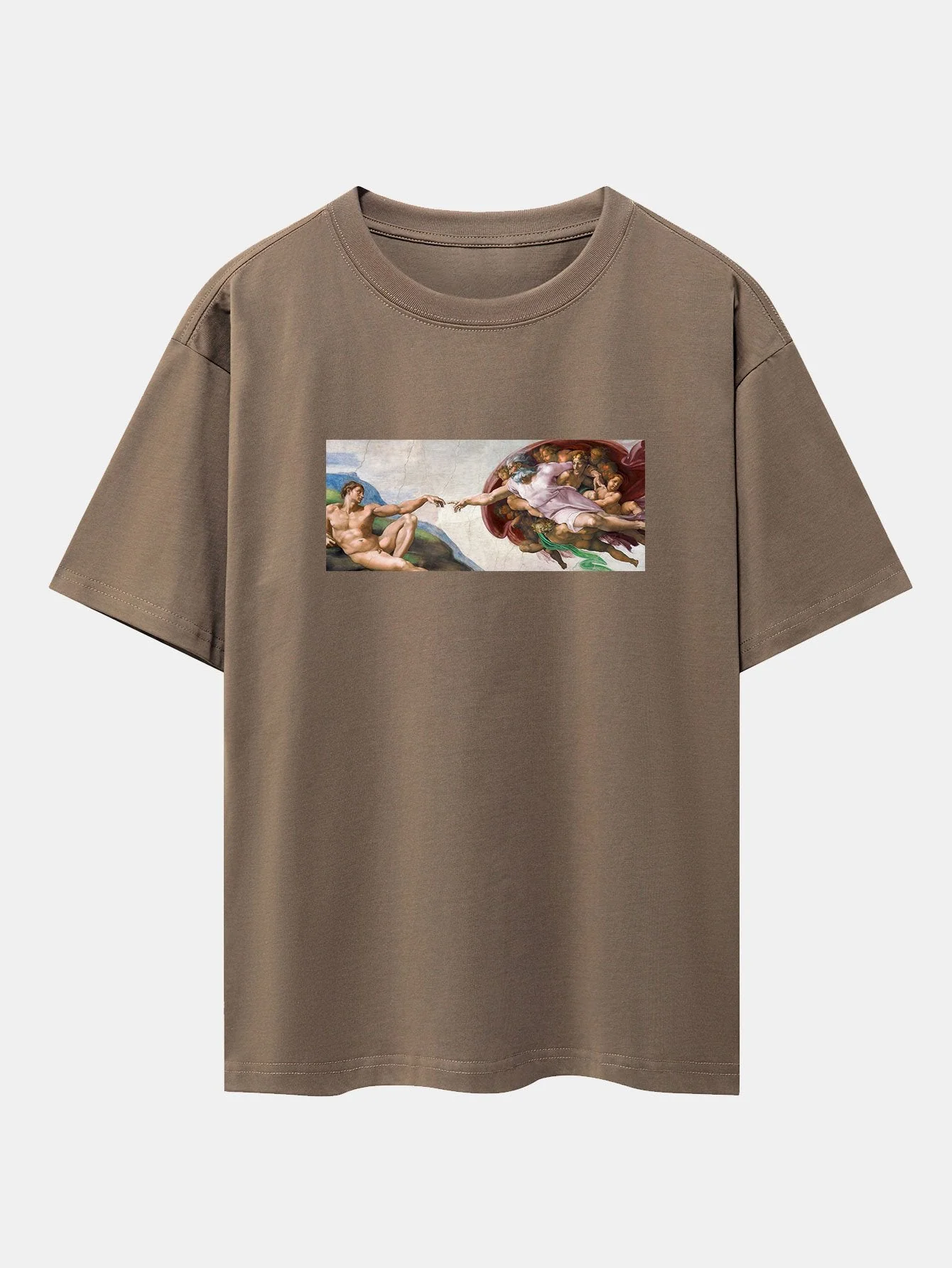 Jimmy® | The Creation Of Adam Print Drop Shoulder Oversize T-Shirt - Image 5
