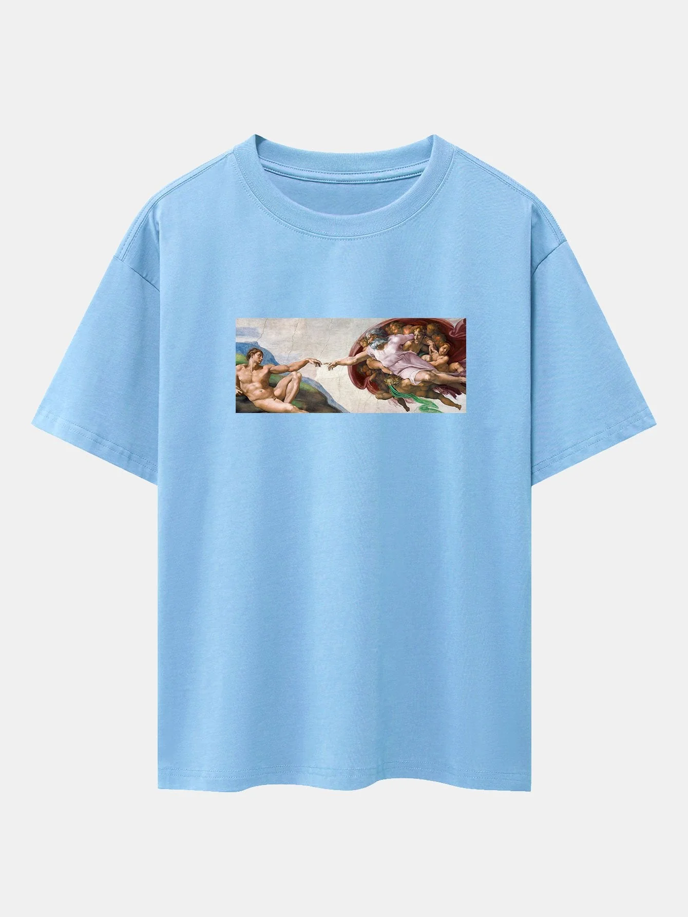 Jimmy® | The Creation Of Adam Print Drop Shoulder Oversize T-Shirt - Image 6