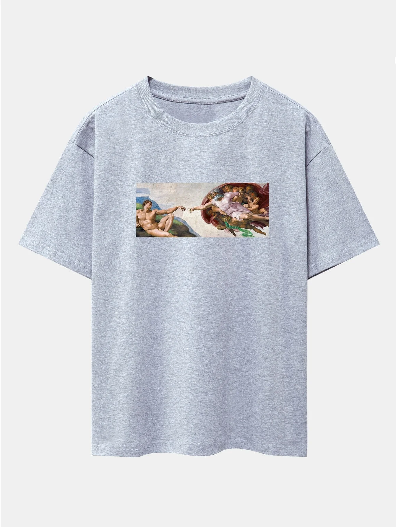 Jimmy® | The Creation Of Adam Print Drop Shoulder Oversize T-Shirt - Image 7