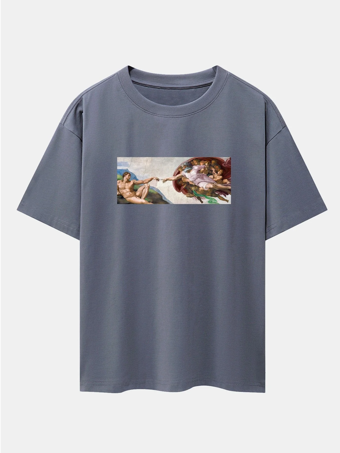 Jimmy® | The Creation Of Adam Print Drop Shoulder Oversize T-Shirt - Image 8