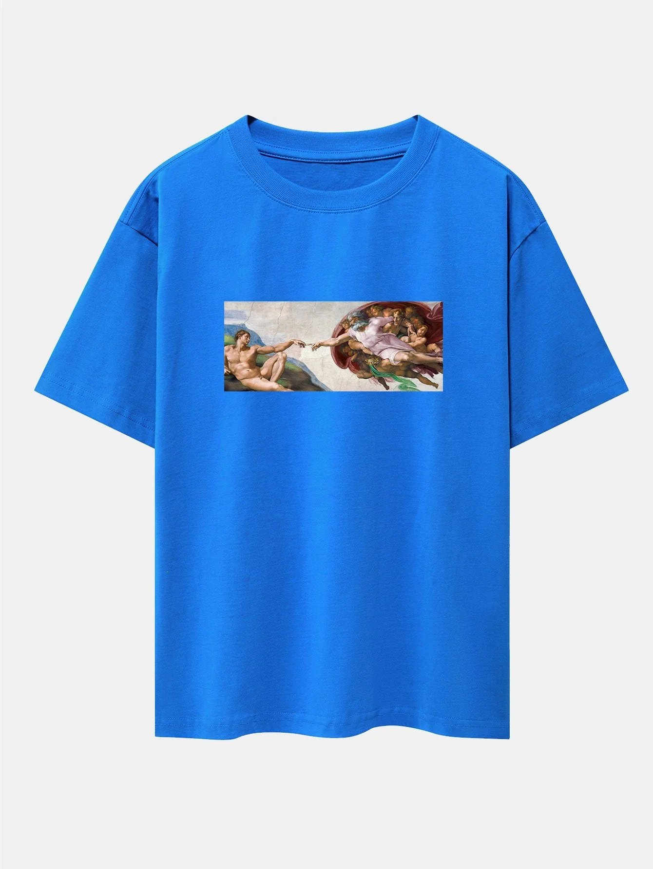 Jimmy® | The Creation Of Adam Print Drop Shoulder Oversize T-Shirt - Image 9
