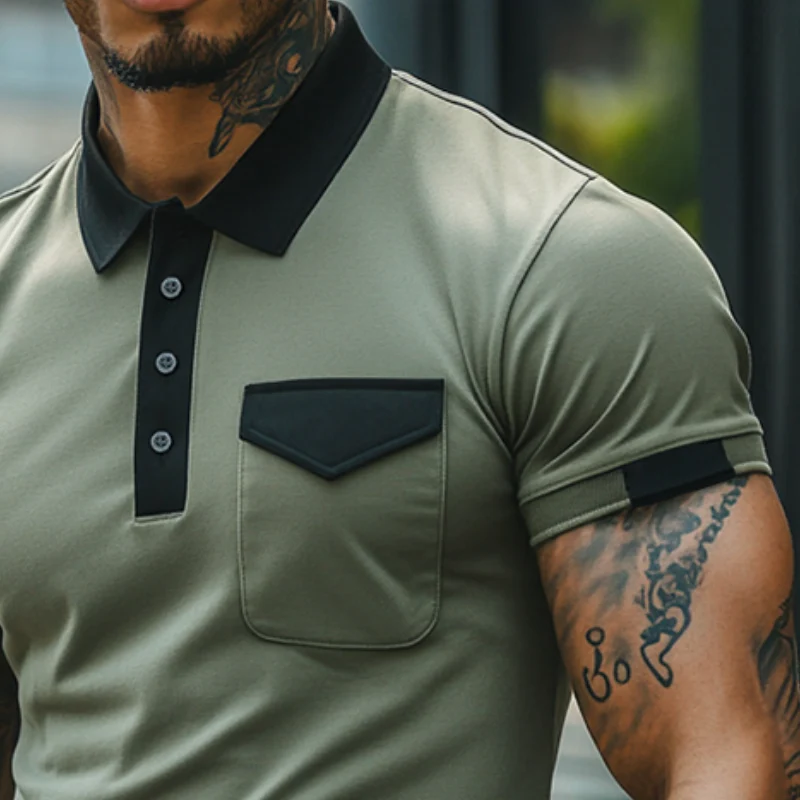 Jimmy | Men'S Retro Casual Cotton Colorblock Short Sleeve Polo Shirt - Image 4