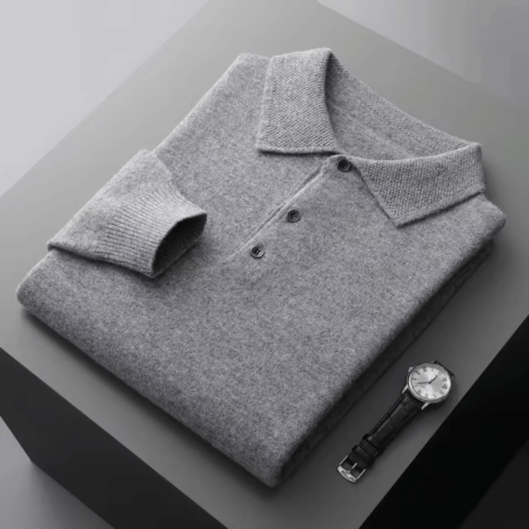 Jini | Classic wool polo with polo collar in anthracite - Image 5