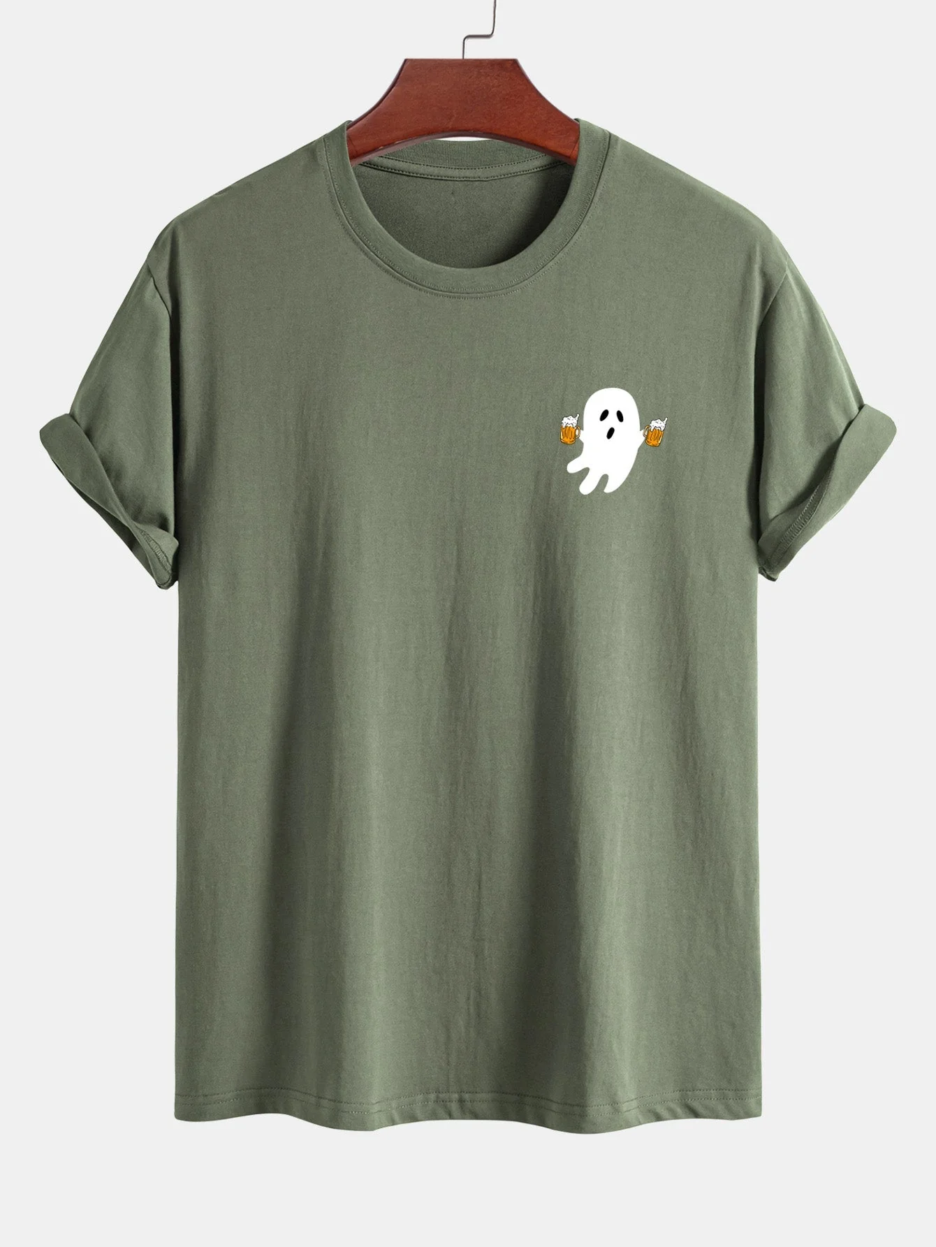 Joaquim® | Regular Fit Beer Ghost Print Cotton T-Shirt - Image 2