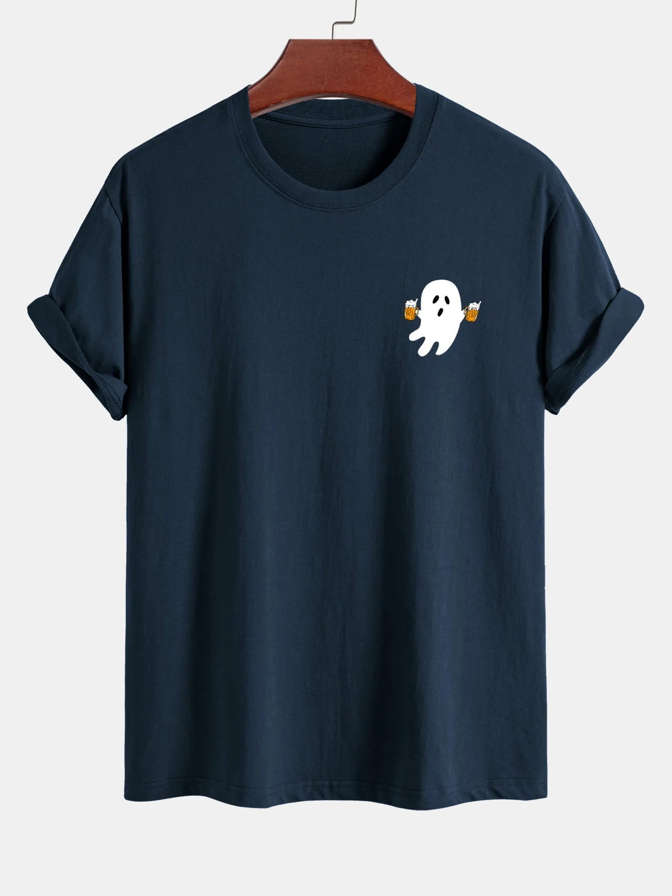 Joaquim® | Regular Fit Beer Ghost Print Cotton T-Shirt - Image 5