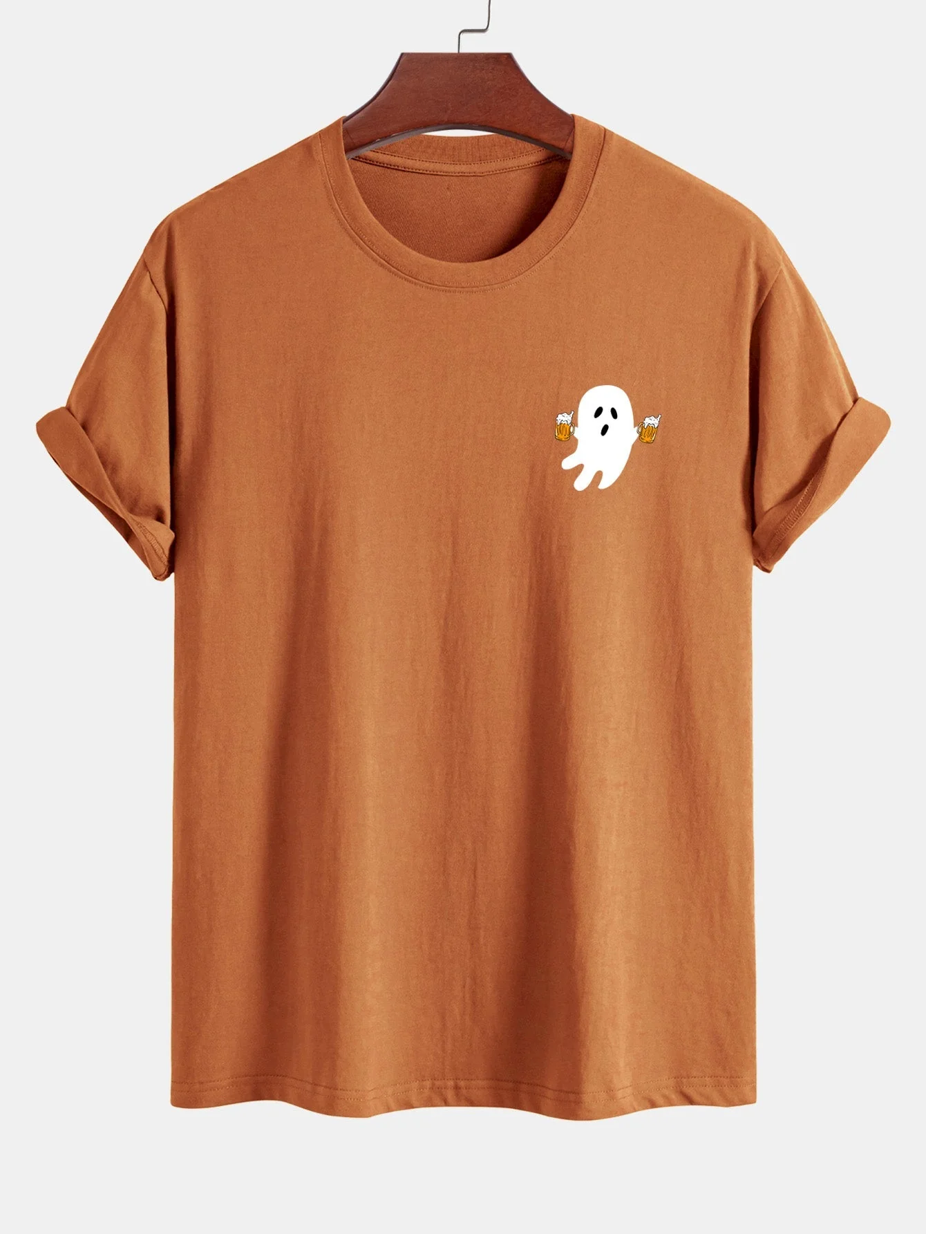 Joaquim® | Regular Fit Beer Ghost Print Cotton T-Shirt - Image 6