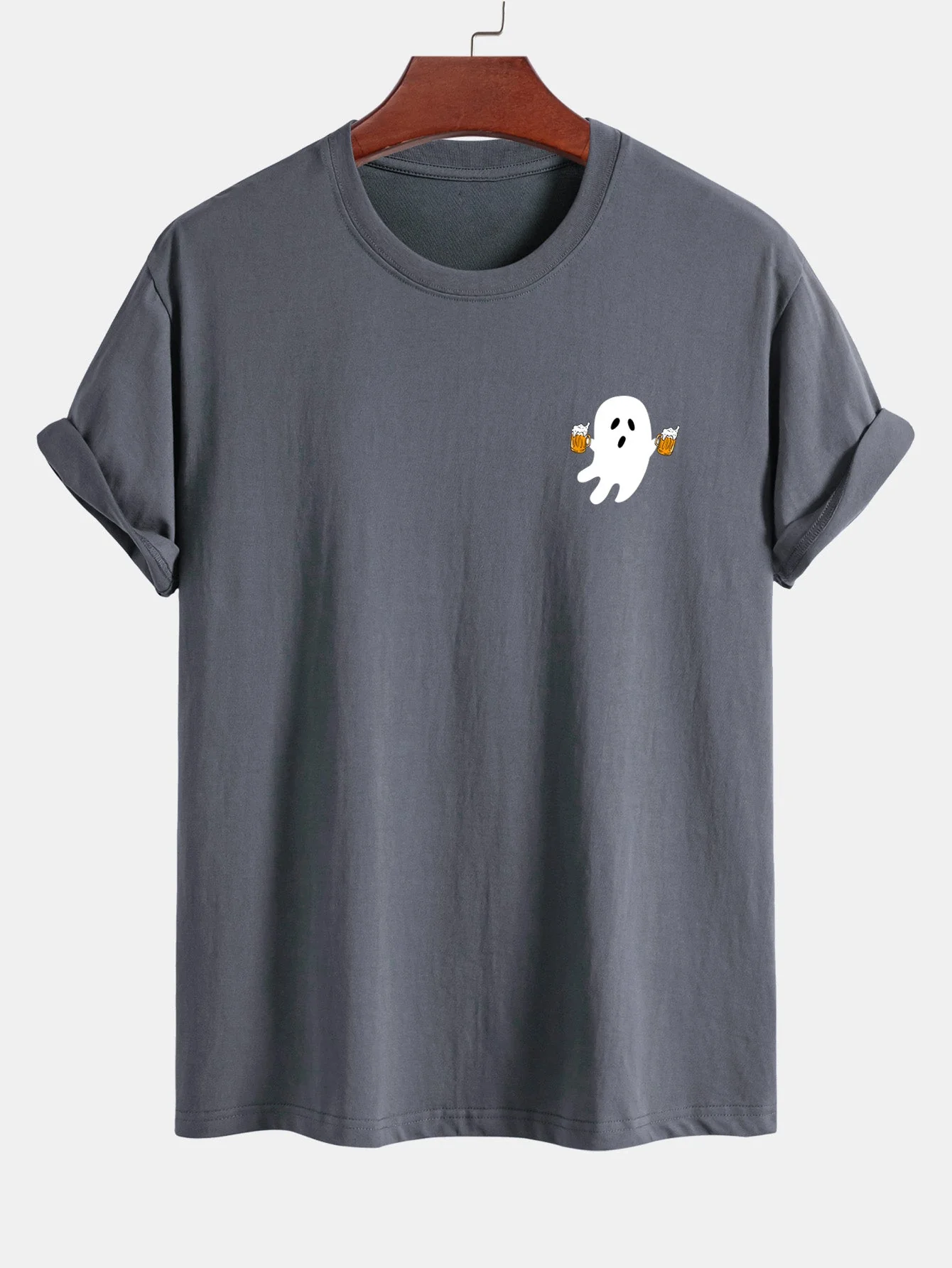 Joaquim® | Regular Fit Beer Ghost Print Cotton T-Shirt - Image 7