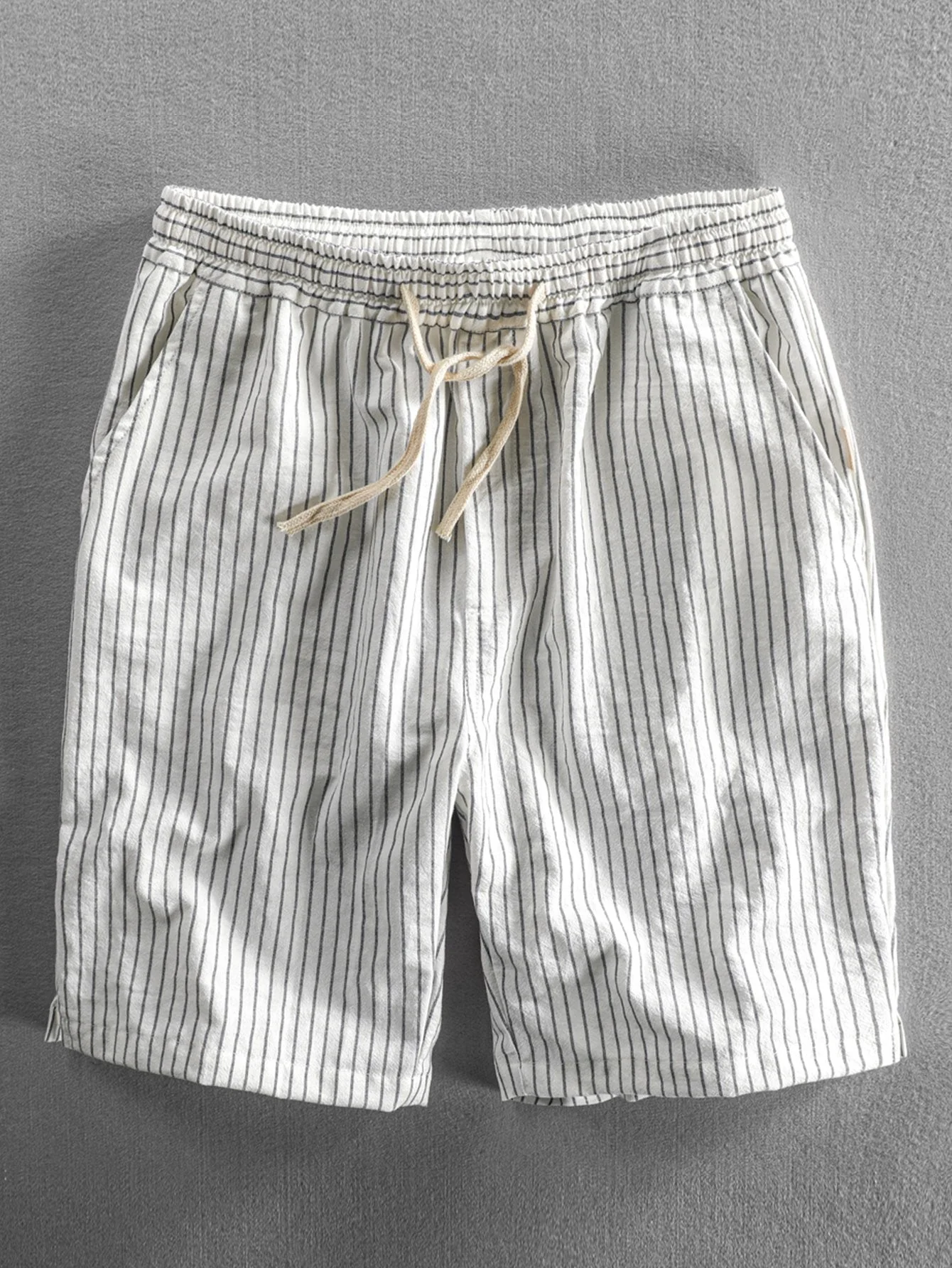 Joaquín® | Cotton Drawstring Striped Shorts - Image 4