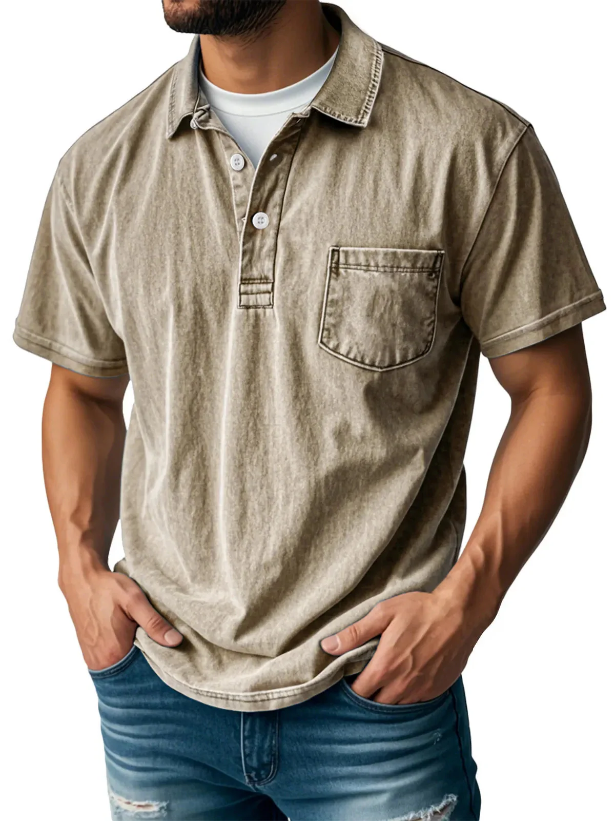 Joaquín® | Men'S Casual Vintage Polo Shirt - Image 6