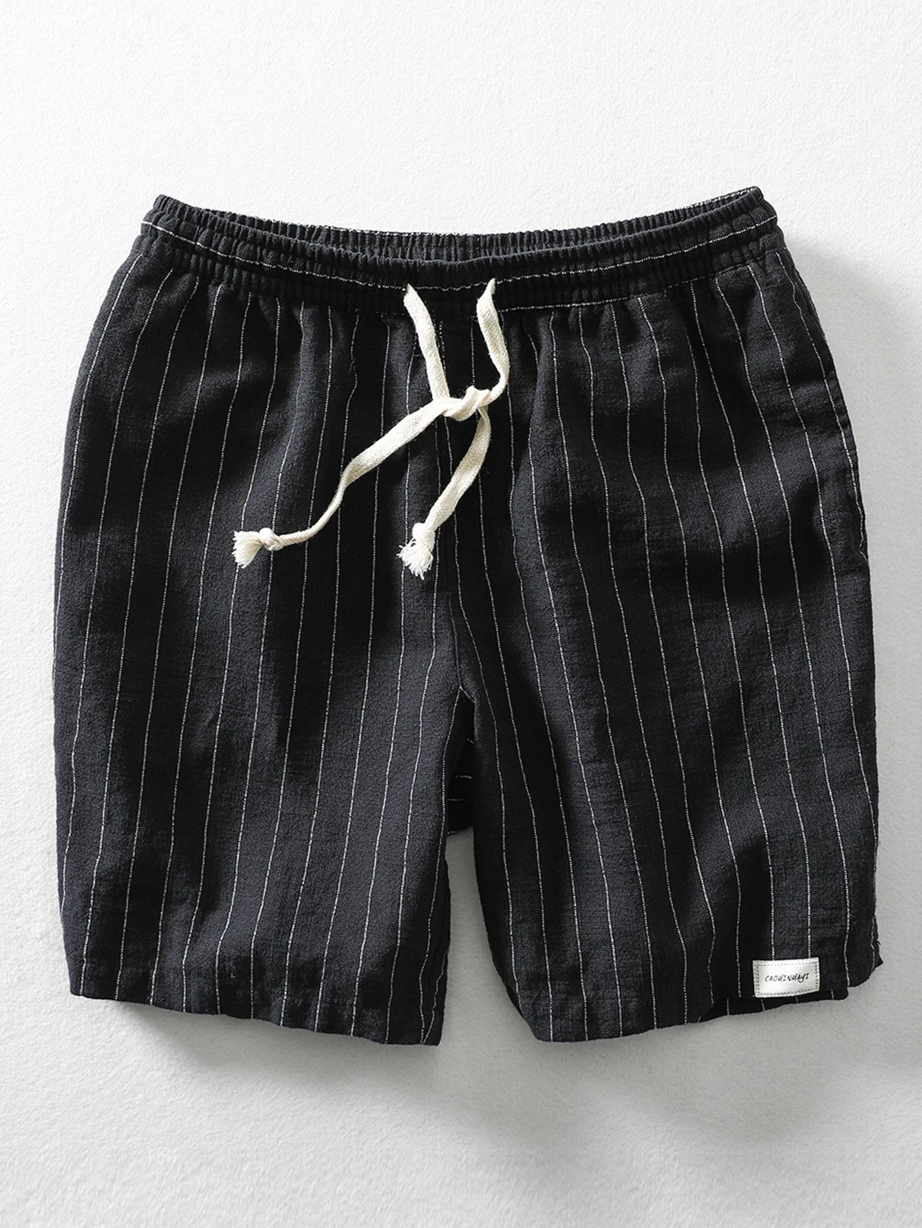 JobĀ® | Linen Cotton Blend Drawstring Striped Shorts - Image 4