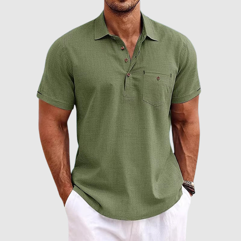 Joe | Linen Polo Shirt - Image 5