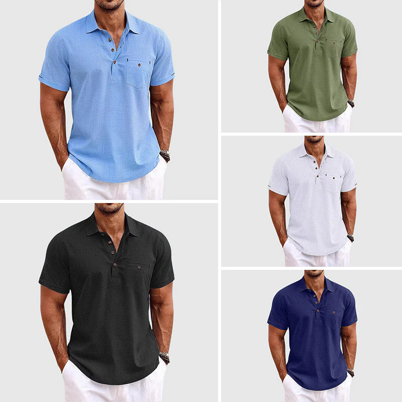 Joe | Linen Polo Shirt - Image 6