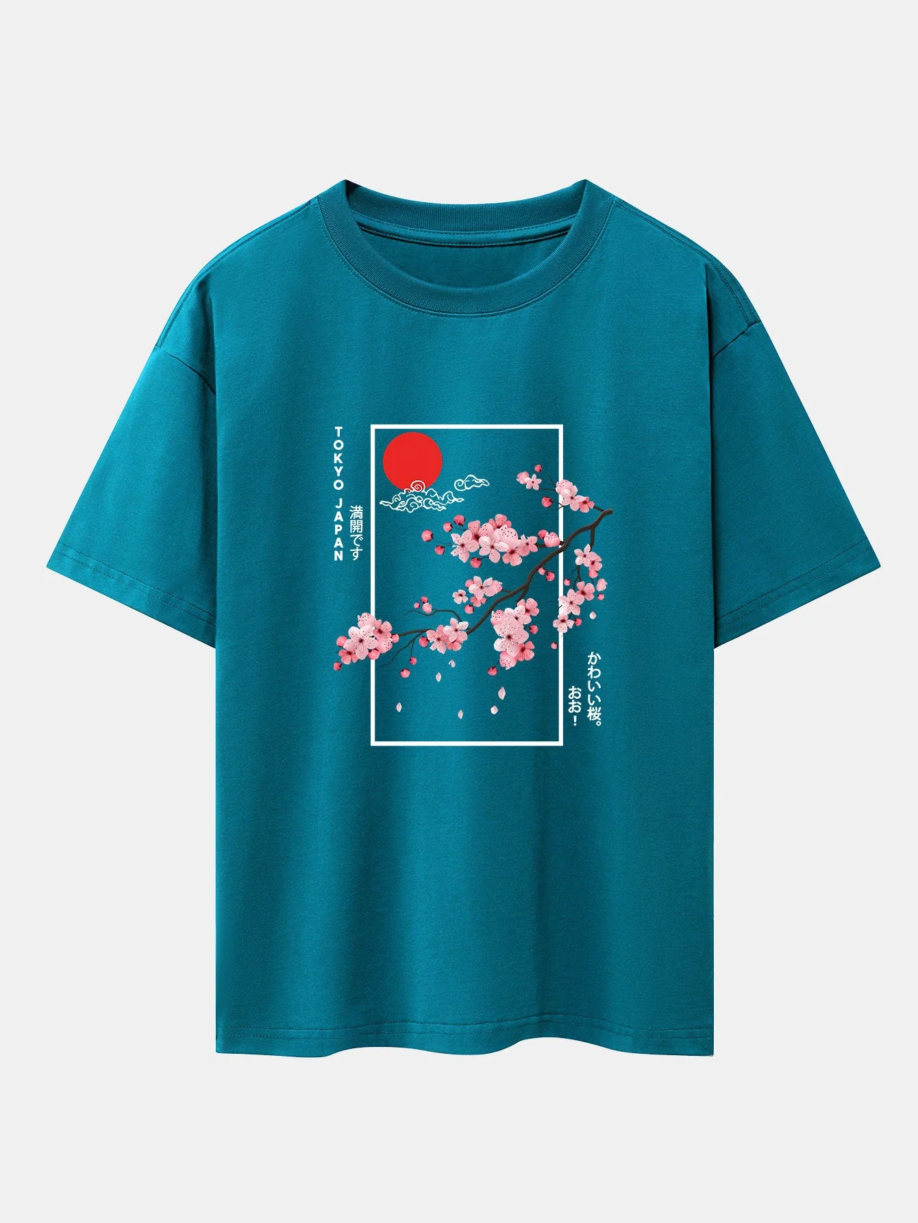 Joel® | Cherry Blossom Slogan Print Drop Shoulder Oversize T-Shirt - Image 10