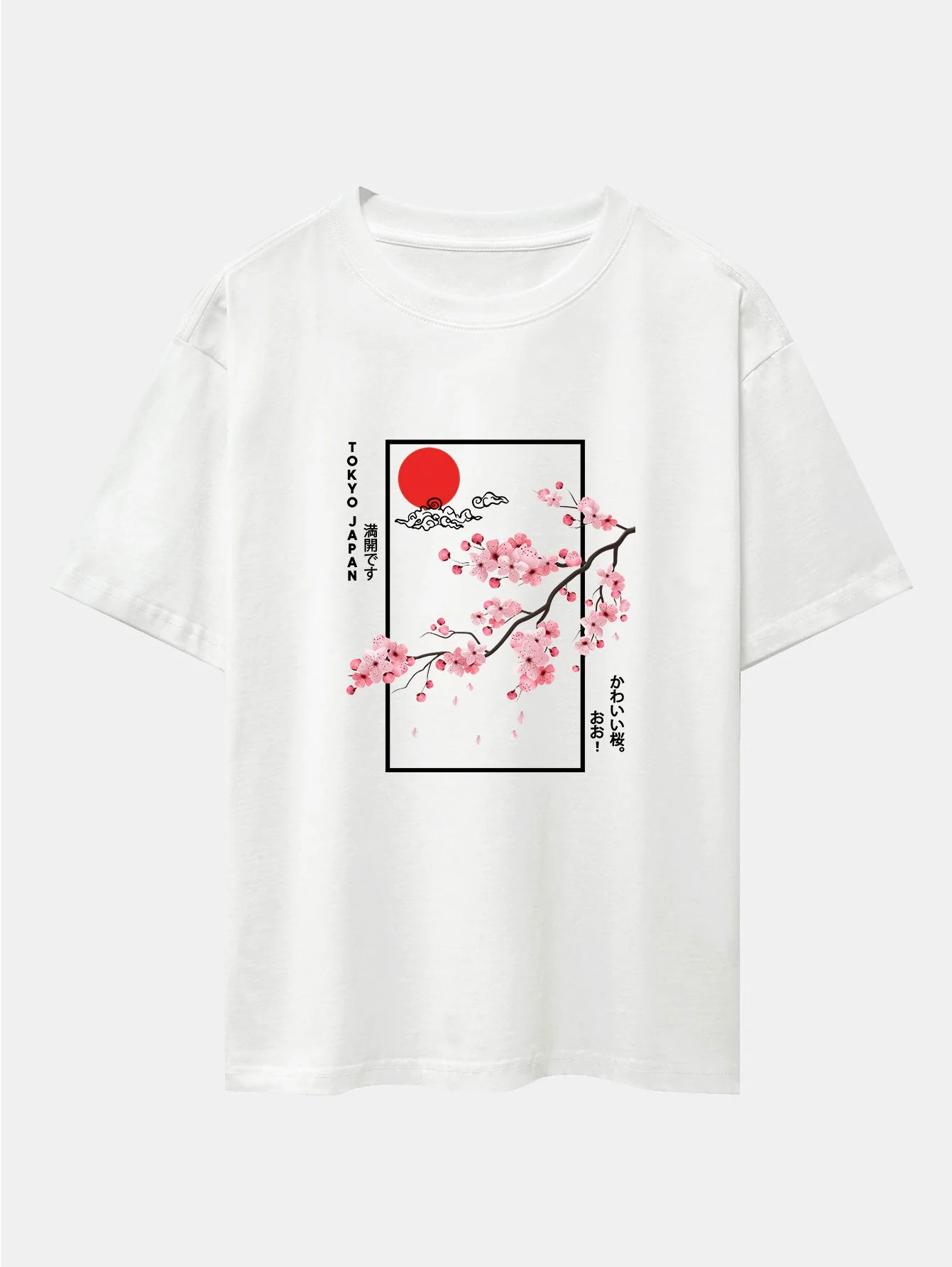 Joel® | Cherry Blossom Slogan Print Drop Shoulder Oversize T-Shirt - Image 3