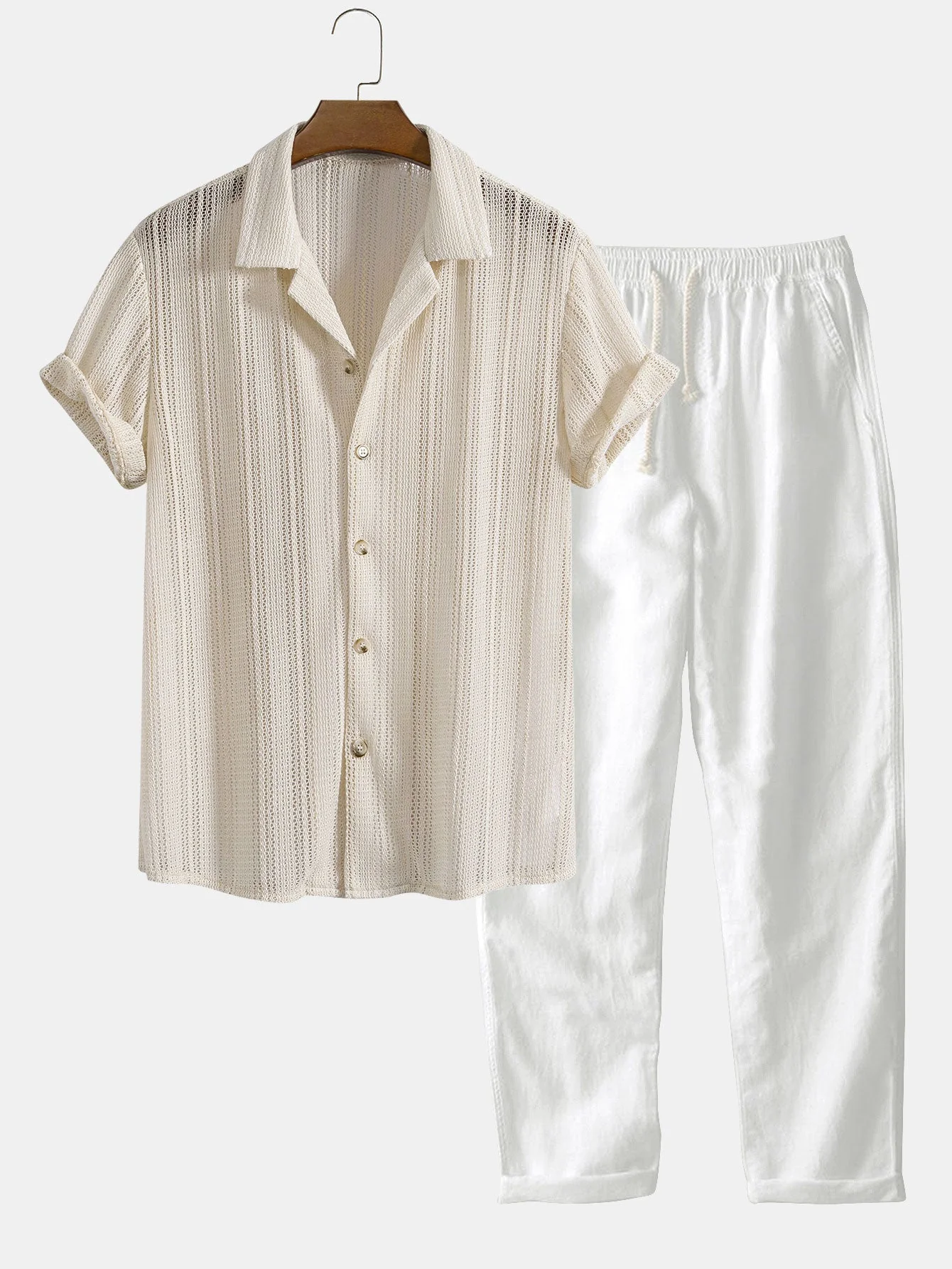 Joel® | Textured Cuban Shirt & Straight Leg Linen Pants - Image 2