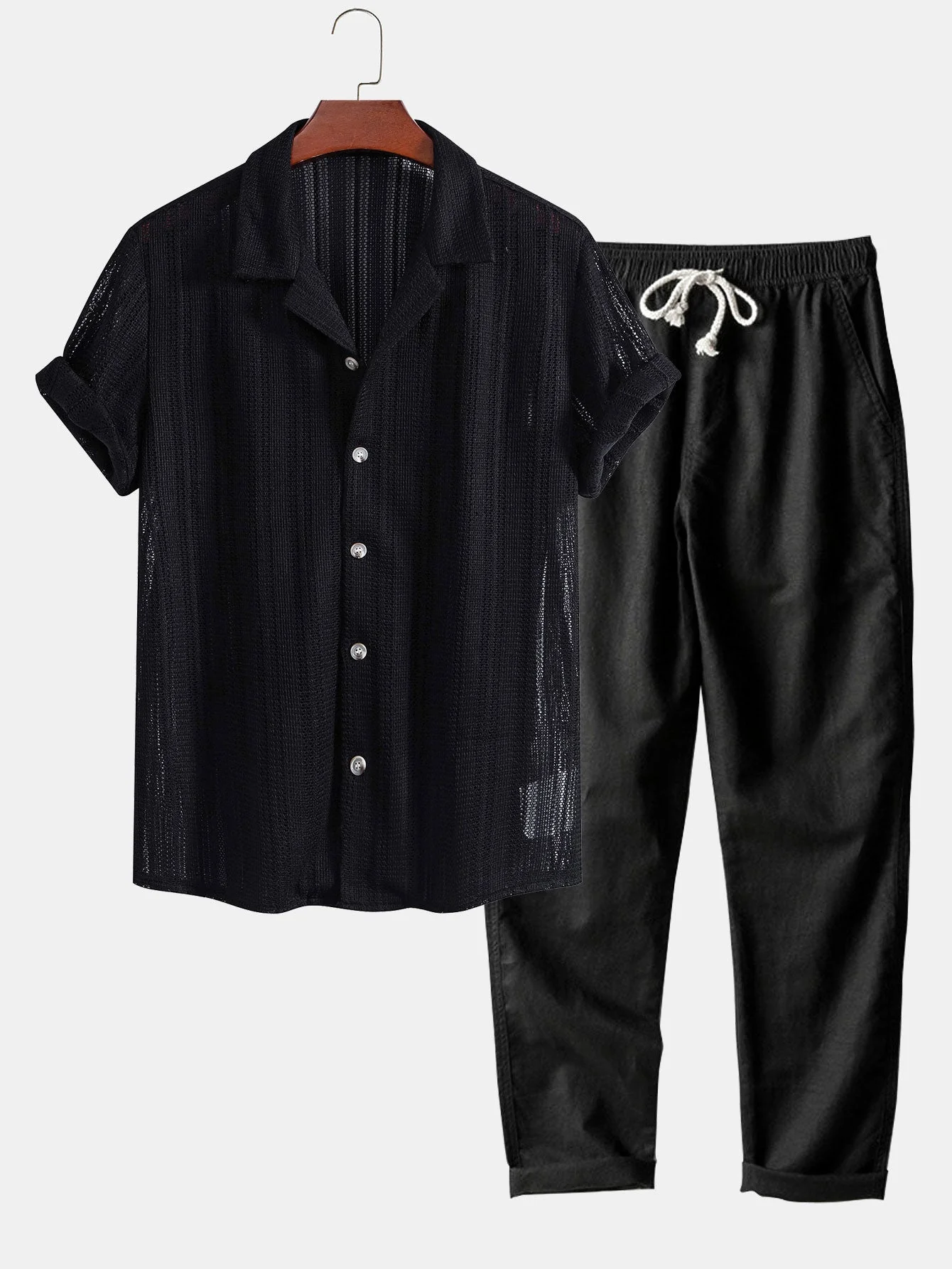 Joel® | Textured Cuban Shirt & Straight Leg Linen Pants - Image 4