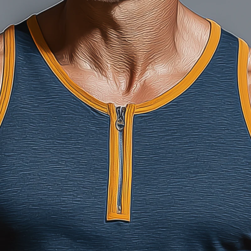 Joel | Men'S Summer Fashion Contrast Color Decorated Sleeveless Tank Top - Image 3