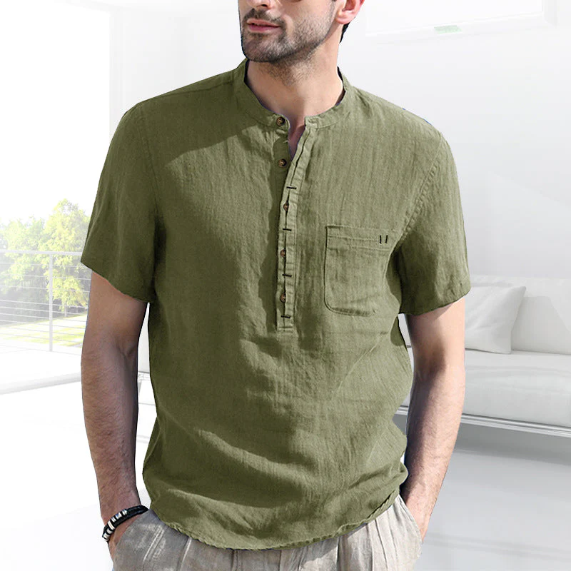 Joesph® | Men'S Solid Color Short-Sleeved Shirt With Pockets - Image 10