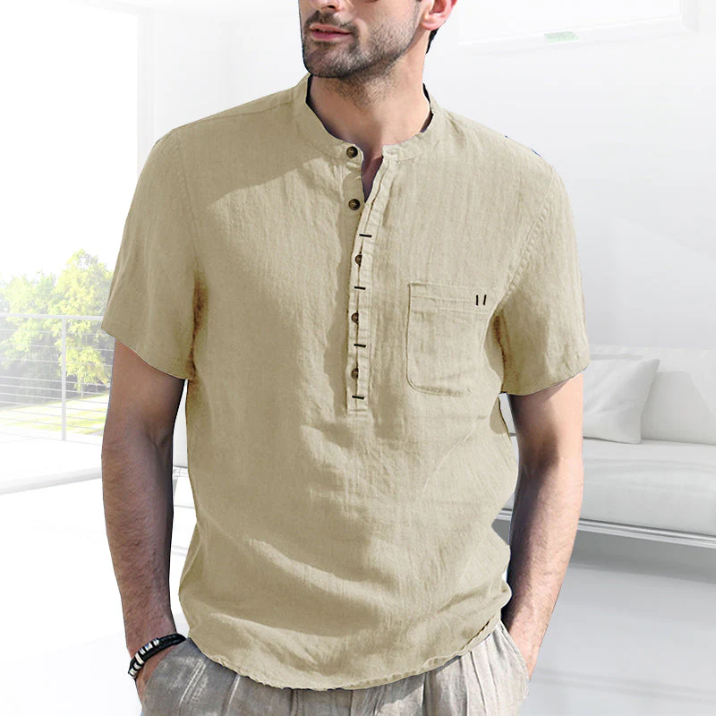 Joesph® | Men'S Solid Color Short-Sleeved Shirt With Pockets - Image 11