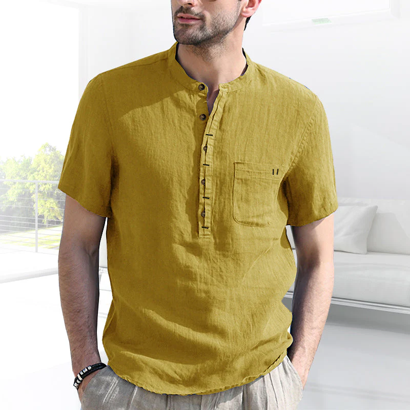 Joesph® | Men'S Solid Color Short-Sleeved Shirt With Pockets - Image 12