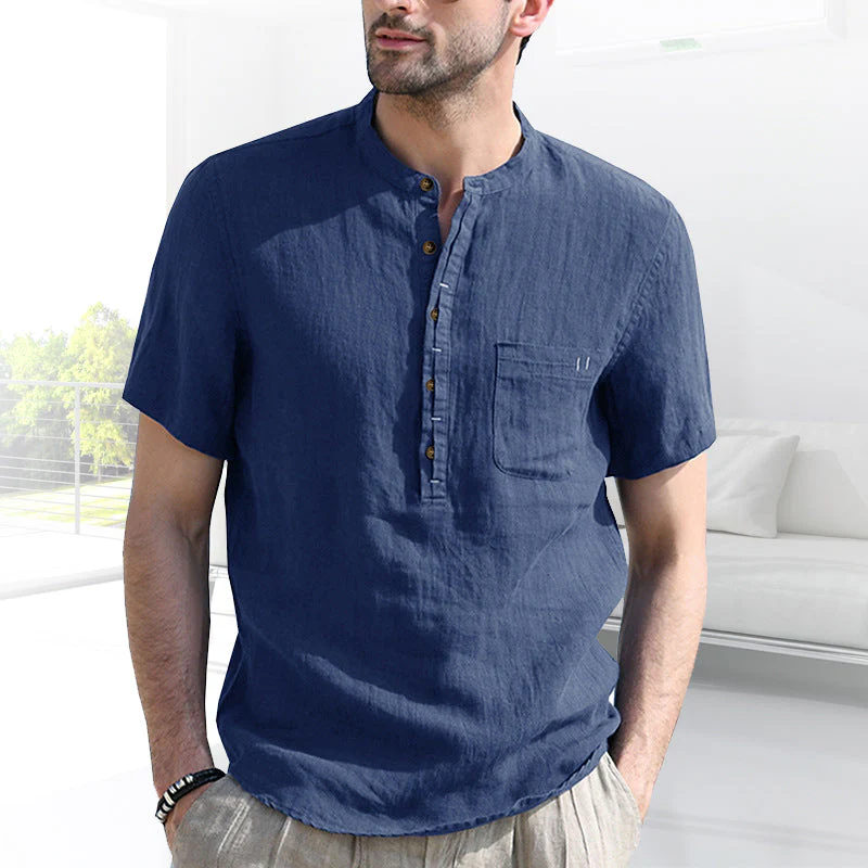 Joesph® | Men'S Solid Color Short-Sleeved Shirt With Pockets - Image 13