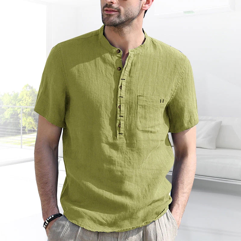 Joesph® | Men'S Solid Color Short-Sleeved Shirt With Pockets - Image 14
