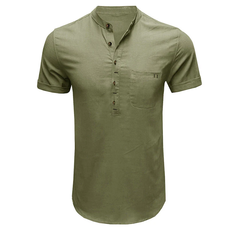 Joesph® | Men'S Solid Color Short-Sleeved Shirt With Pockets - Image 2