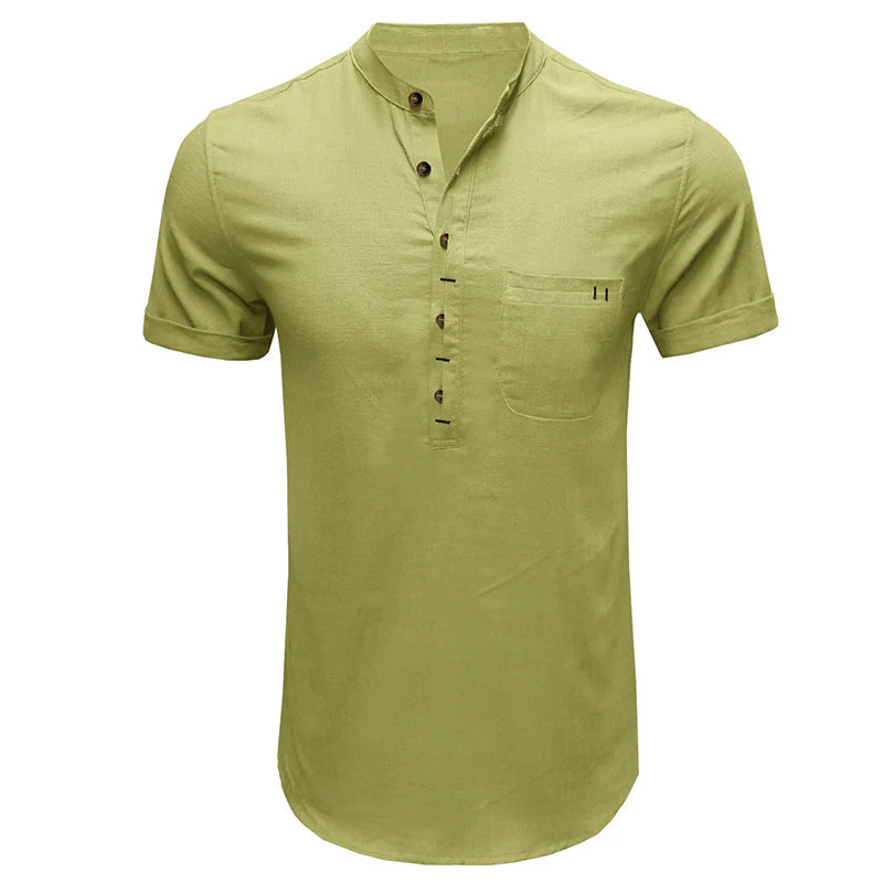 Joesph® | Men'S Solid Color Short-Sleeved Shirt With Pockets - Image 4