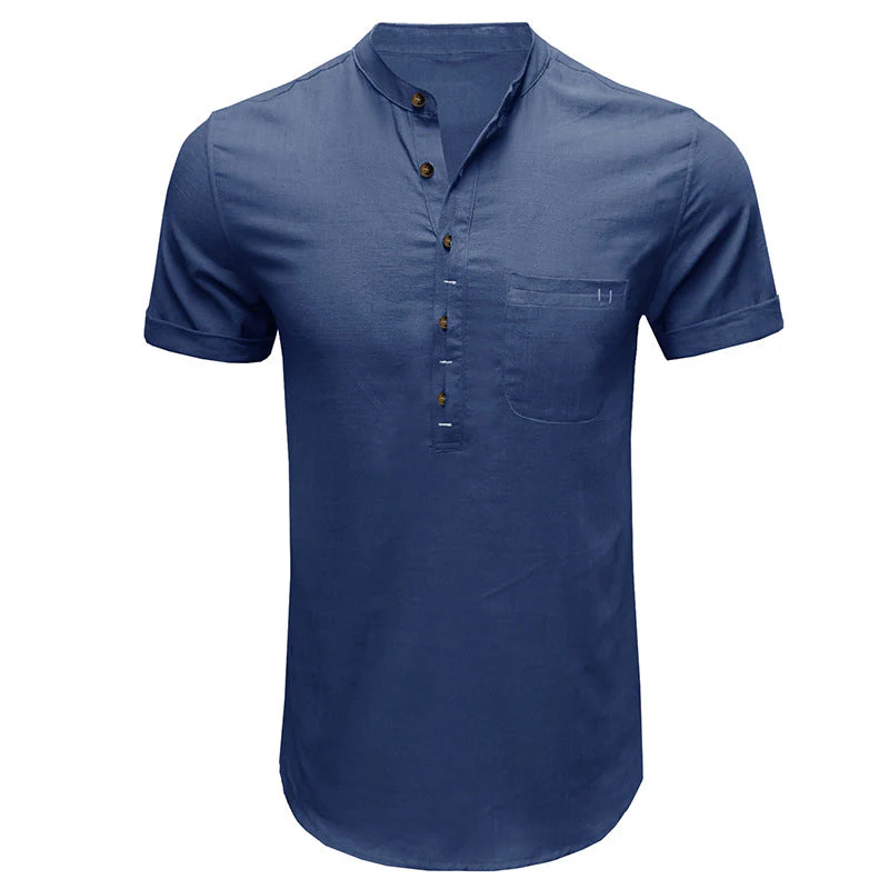 Joesph® | Men'S Solid Color Short-Sleeved Shirt With Pockets - Image 5