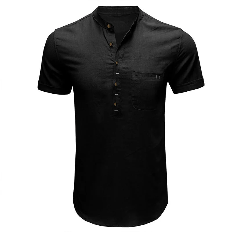 Joesph® | Men'S Solid Color Short-Sleeved Shirt With Pockets - Image 6