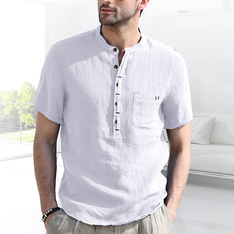 Joesph® | Men'S Solid Color Short-Sleeved Shirt With Pockets - Image 7