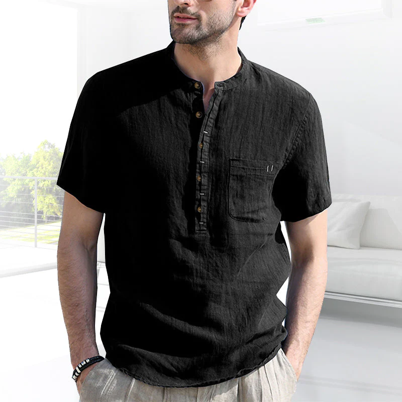 Joesph® | Men'S Solid Color Short-Sleeved Shirt With Pockets - Image 8
