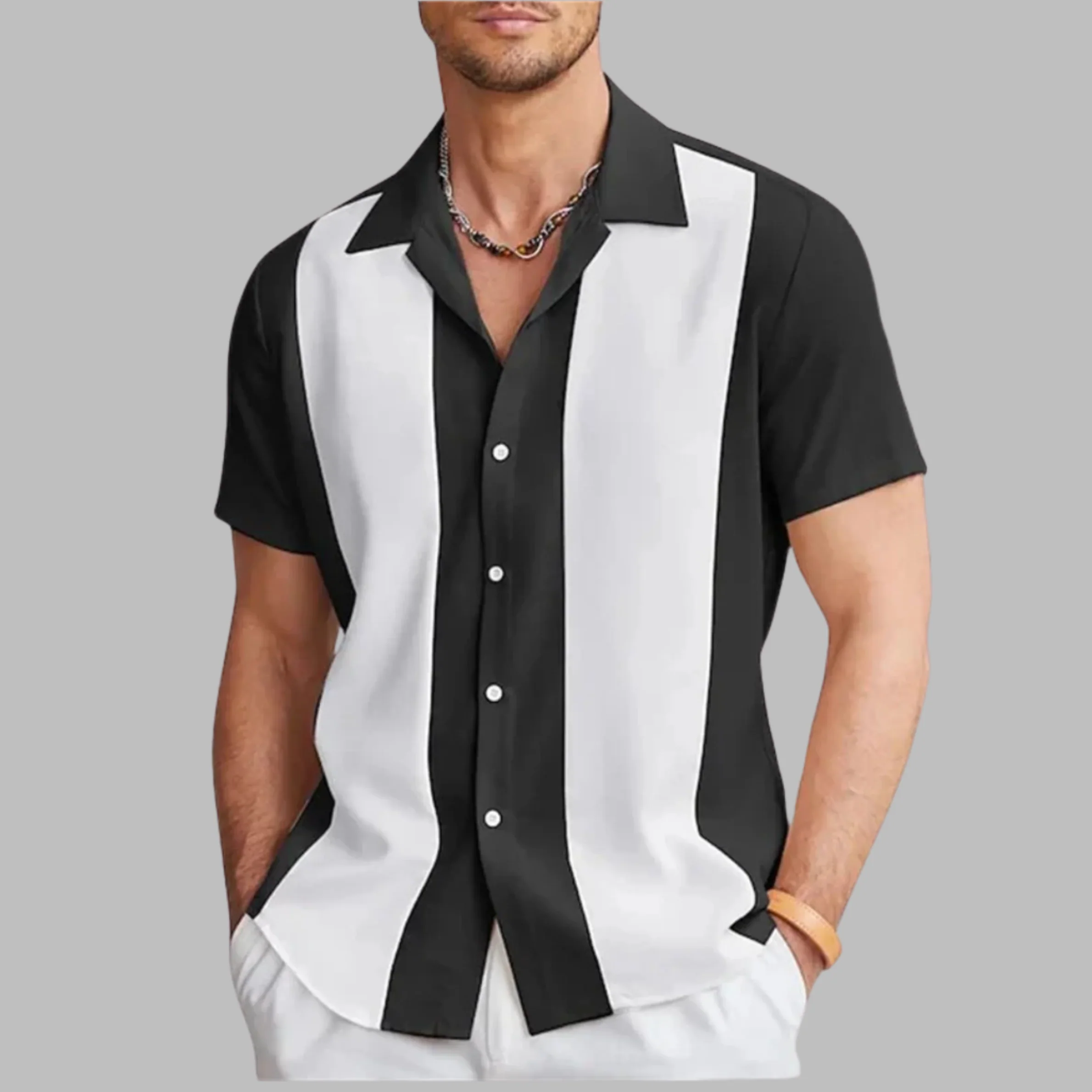 John® | Striped Short Sleeve Shirt For Men - Image 2