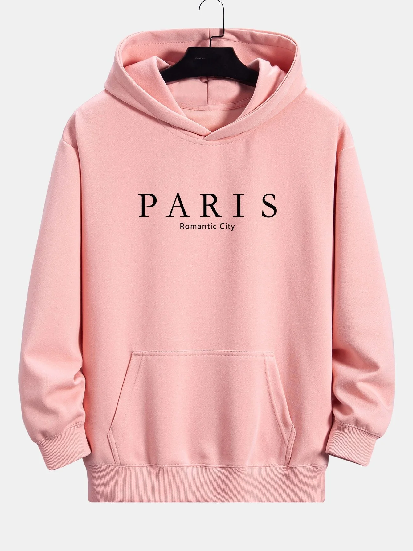 John | Paris Slogan Print Relax Fit Hoodie - Image 4